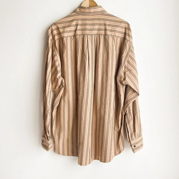 Vintage Burberry London Classic Stripe Print Made in USA Long Sleeve Shirt XXL - Picture 7 of 8